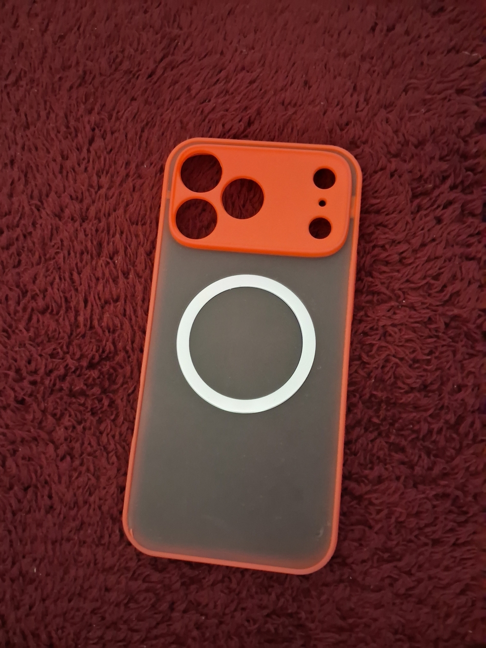 Orange MagSafe-Compatible Clear Phone Case